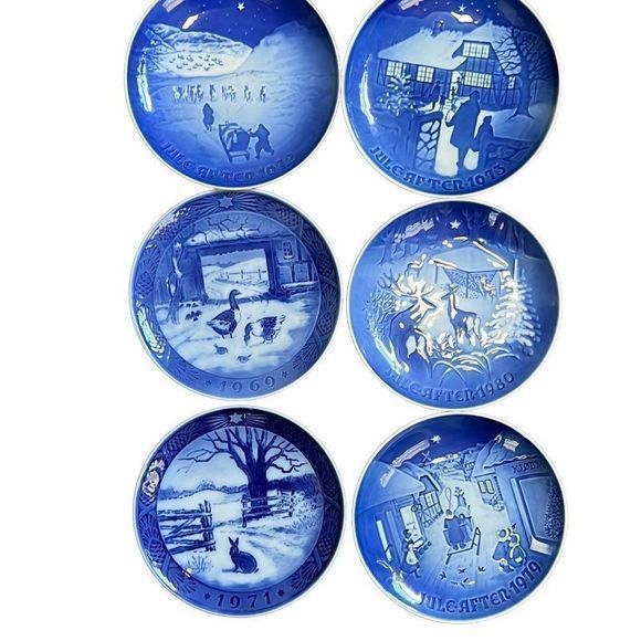 Assorted Lot of 6 Jule After Royal Copenhagen Christmas Plate Collection 7" - Picture 1 of 12